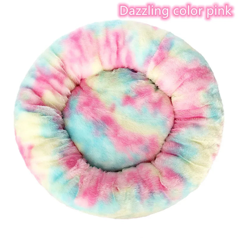 Super Soft Pet Cat Bed Plush Full Size Washable Calm Bed Donut Bed Comfortable Sleeping Artifact Suitable for Winter